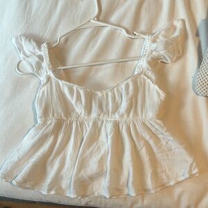 hollister white babydoll top